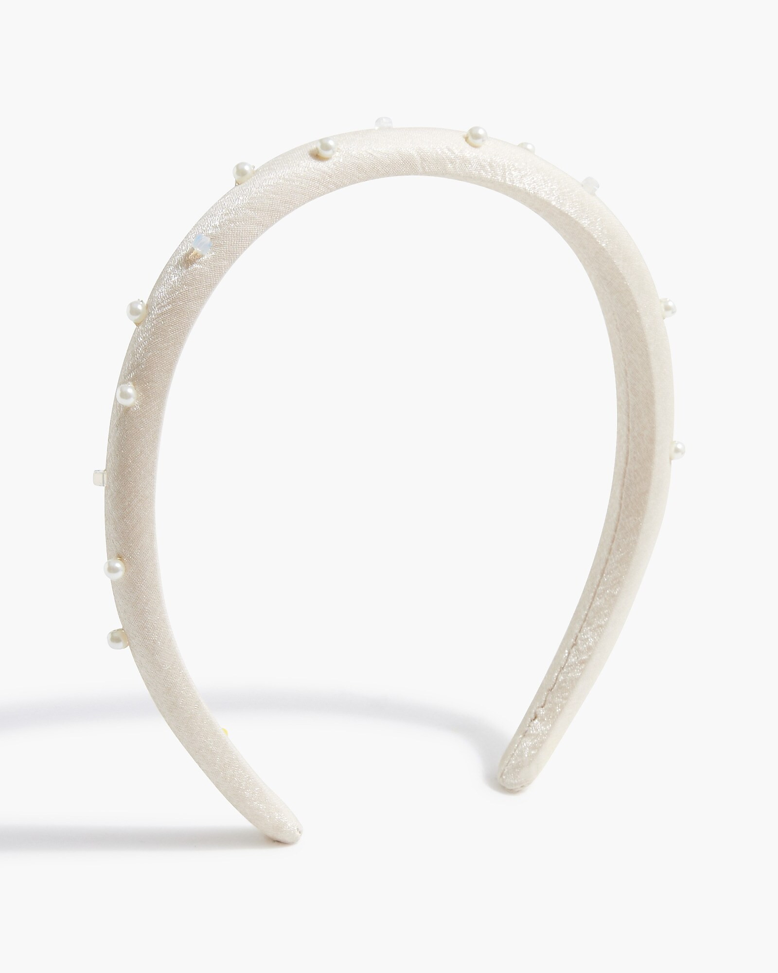 Pearl-embellished thin puff headband | J.Crew Factory