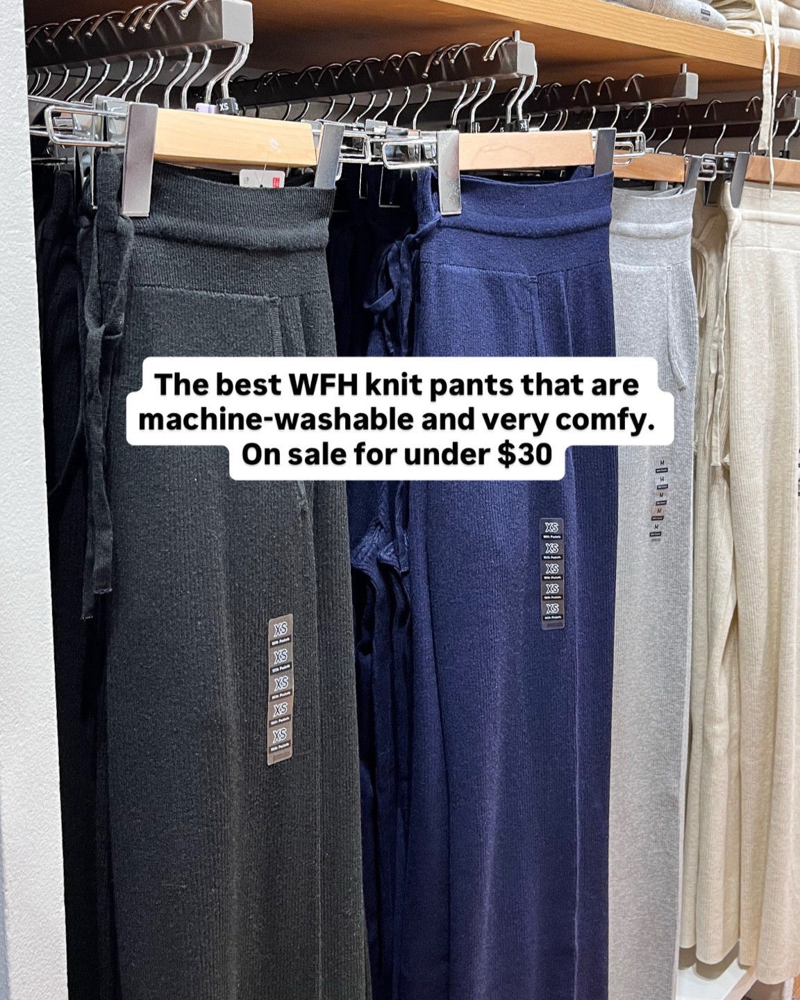 Comfy stretchy knit sweater pants that are great fora WFH uniform. Comes in several colors and the black / navy feel easier to wear outside without looking like PJs. True to size and I normally wear a S.

#LTKmomlife #LTKSaleAlert #LTKmorningroutine