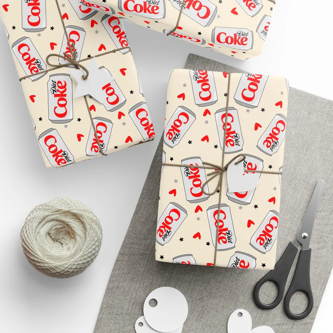 Diet Coke Wrapping Paper | Fun and Quirky Classic Diet Coke Soda Can Gift Wrap for Beverage Lover... | Etsy (US)