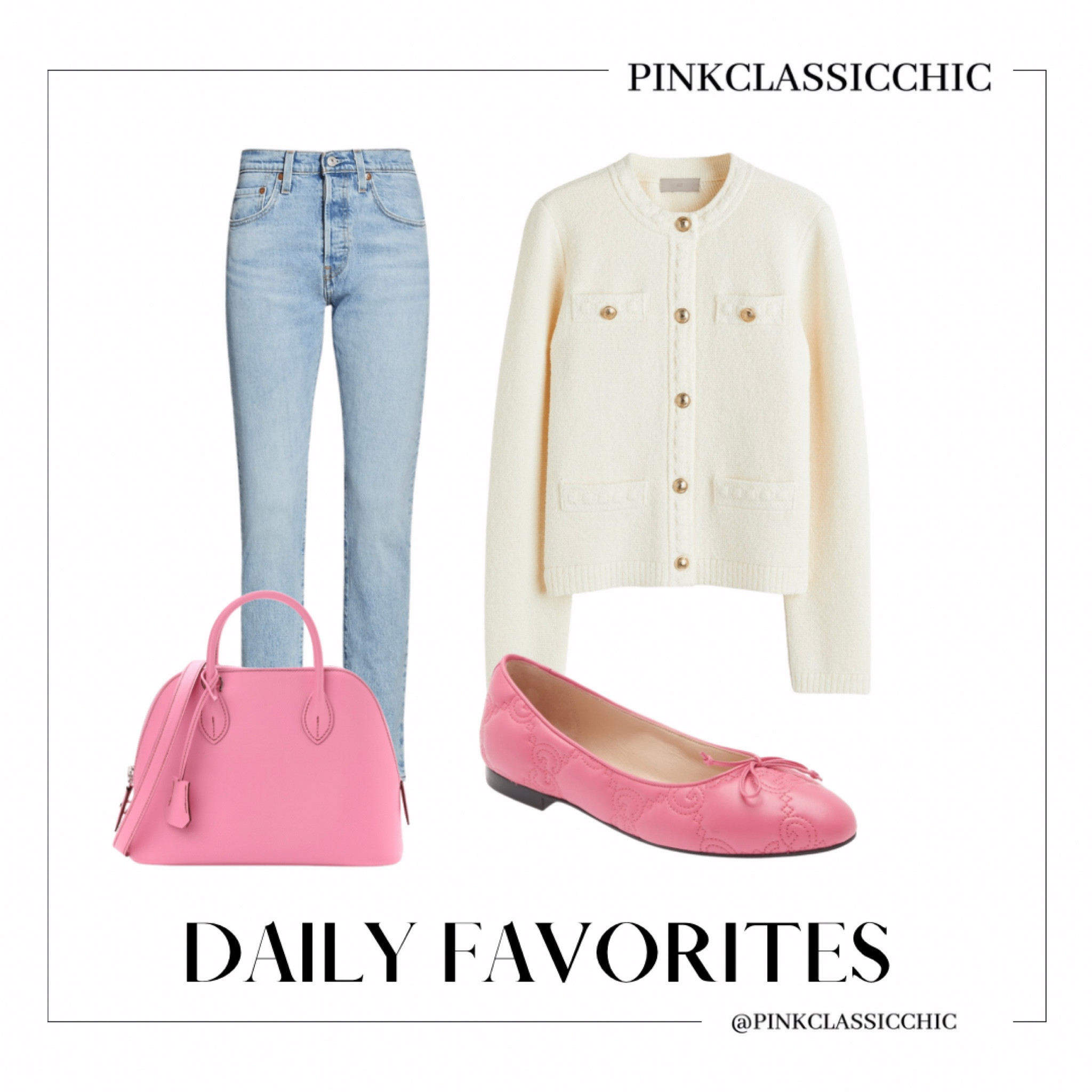 Boucle jacket, jeans, Levi’s, Gucci, Gucci shoes, Gucci flats, pink flats, pink bag, Hermes, casual looks, chic outfits, chic looks, Parisian looks, spring looks 

#LTKunder100 #LTKU #LTKstyletip