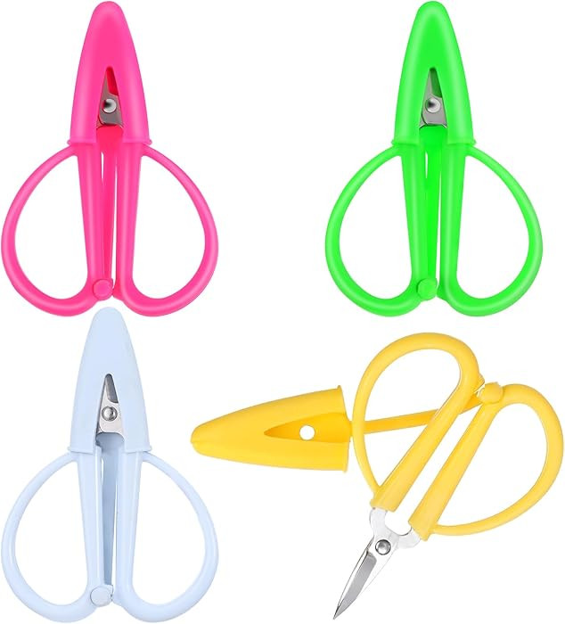 4 Pack Mini Scissors Set, Small Travel Scissors with Cover, Tiny Needlepoint Scissor, Super Porta... | Amazon (US)