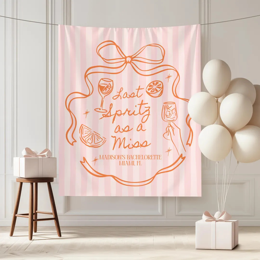 Last Spritz as a Miss Bachelorette Party Backdrop Aperol Spritz Theme Bach Party Photo Background... | Etsy (US)