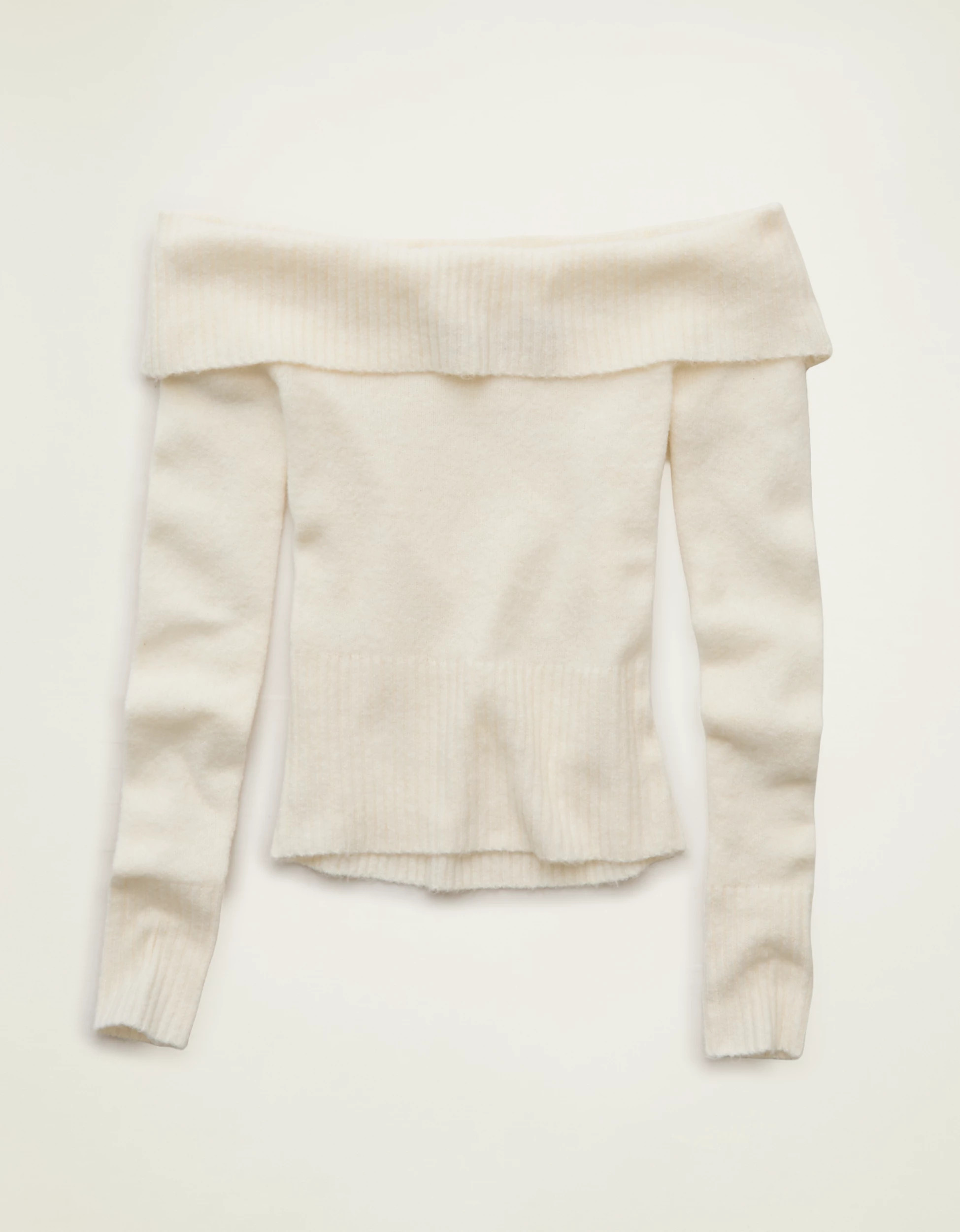 AE Whoa So Soft Off-The-Shoulder Foldover Sweater Top | American Eagle Outfitters (US & CA)