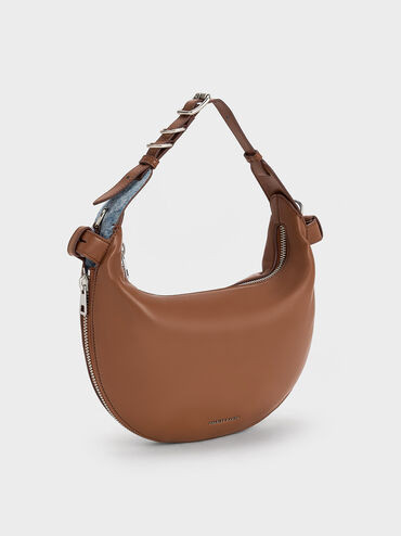Saskia Crescent Hobo Bag
 - Tan | Charles & Keith UK