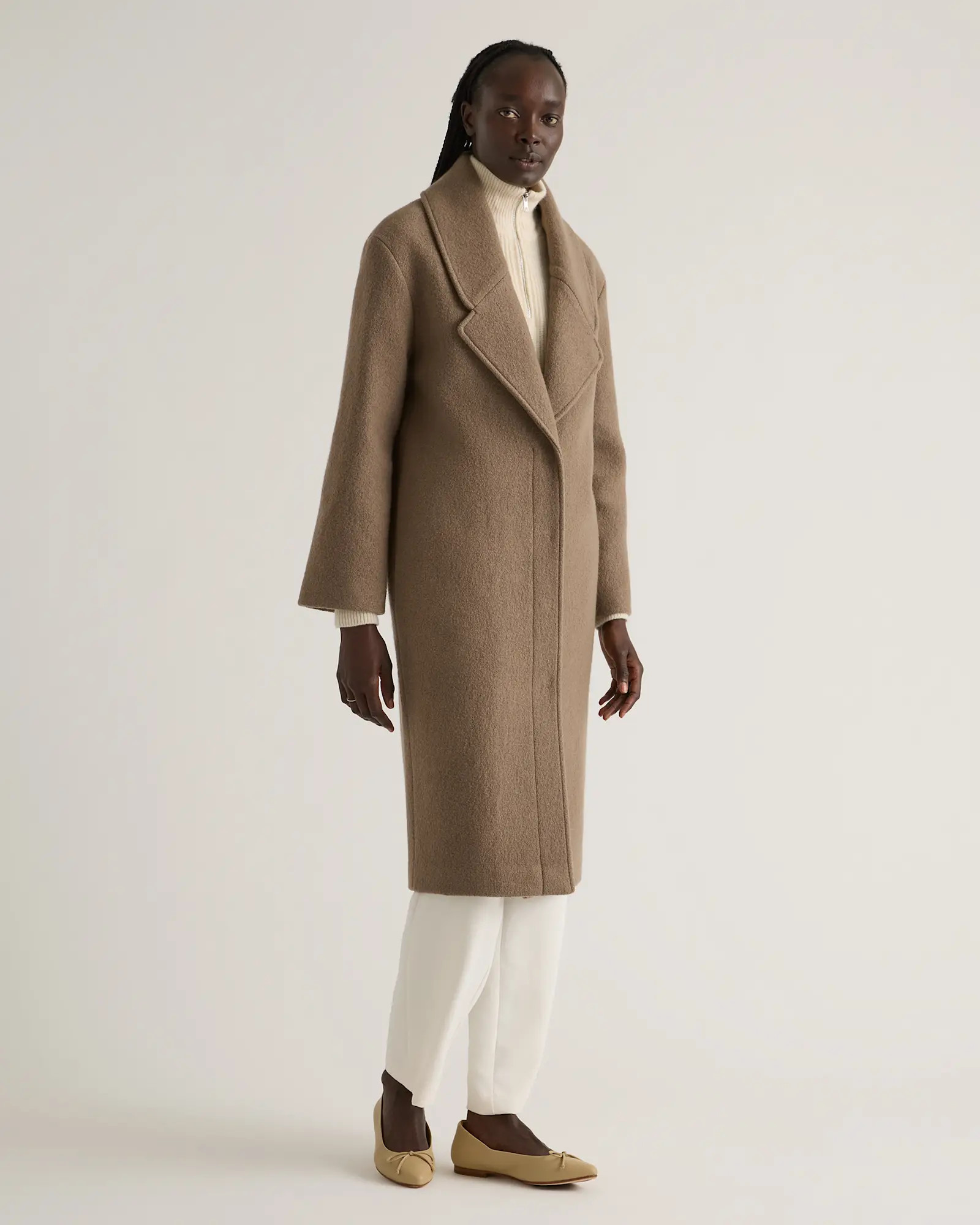 100% Merino Wool Shawl Collar Long Coat | Quince