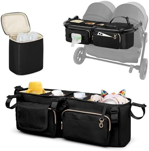 Double Stroller Organizer Compabitle with BOB Duallie and Baby Jogger City Mini GT2 Double Stroll... | Amazon (US)