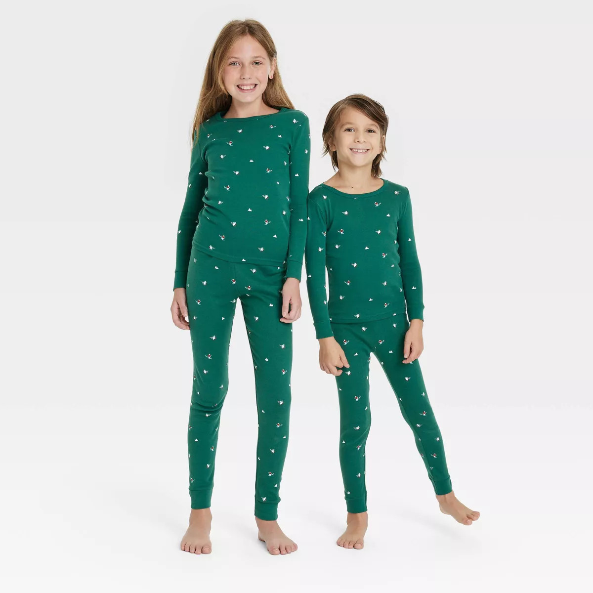 Kids' Polar Bear Print Cotton Ribbed Holiday Matching Family Pajama Set - Wondershop™ Green | Target