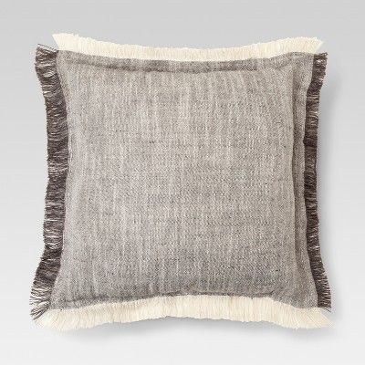 Gray Fringe Throw Pillow (18"x18") - Threshold™ | Target