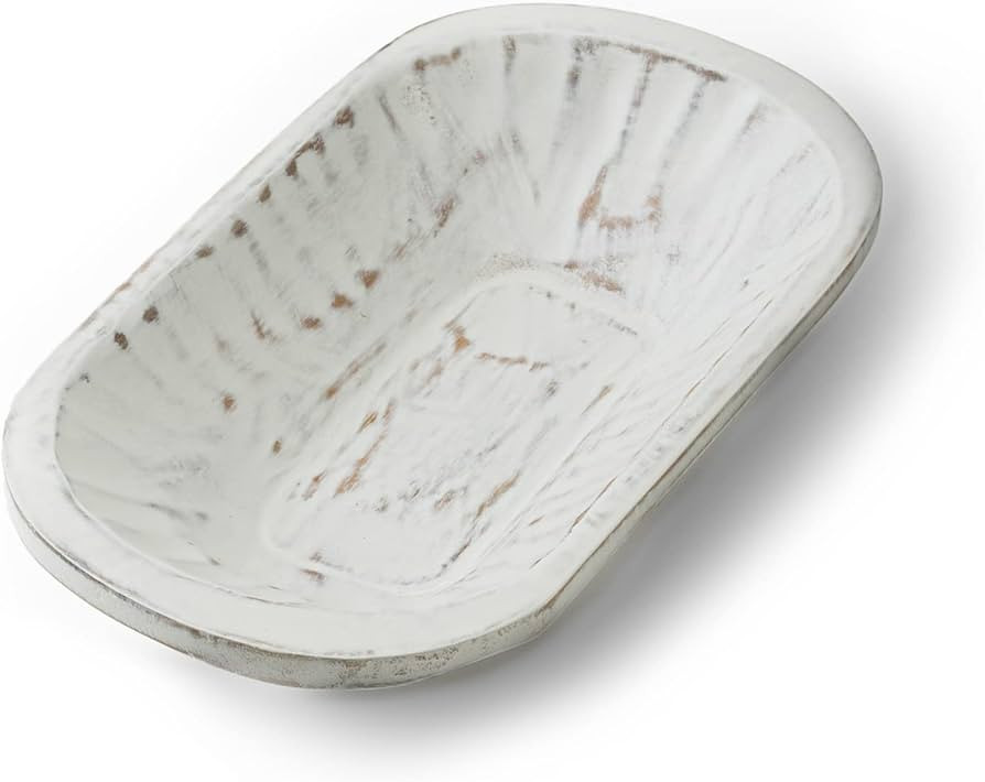Kiwi Homie 9.06" Rectangular Decorative Bowl, Handicrafted Wooden Bowl, Vintage Wood Dough Bowl, ... | Amazon (US)