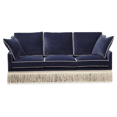 Portsmouth Sofa, Navy Velvet | One Kings Lane
