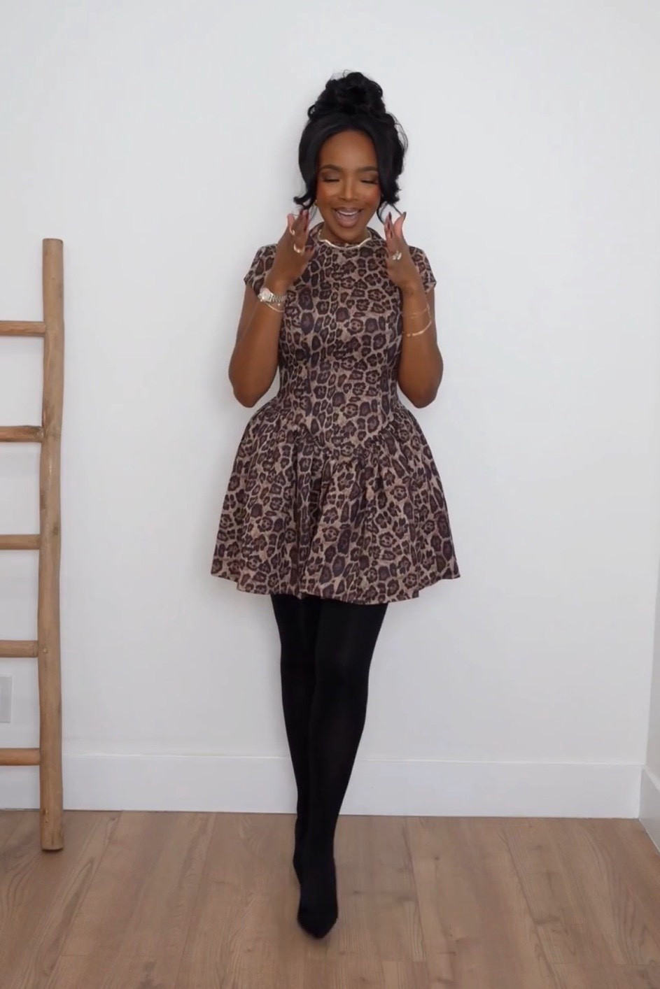 🐆 Statement Leopard Moment — This playful leopard mini brings instant drama with a flattering fit-and-flare silhouette that cinches the waist and moves beautifully. It’s bold yet polished, making it one of those pieces that does all the work for you.

Style it with sheer tights and heels for an elevated night look, or dress it down with flats and a sleek coat for daytime chic.

Perfect for dinner dates, holiday parties, girls’ night out, and special events.

📏 Sizing:
• Dress: Size Small  
Measurements: 5’4” · 138 lbs · 34D · 27” waist · 40” hips

Leopard print dress, fit and flare mini dress, statement outfit ideas, holiday party outfit, chic night out look, feminine silhouette, flattering mini dress.

Tap to get details and favorite this post to revisit later.

Follow me on Instagram and YouTube @kirasfashionfinds

#LTKPetite #LTKFindsUnder50 #LTKootd