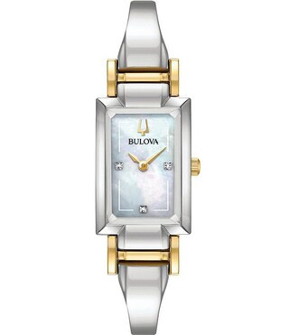 Women's Classic Quartz Analog Two Tone Stainless Steel Bangle Bracelet Watch | Dillard's