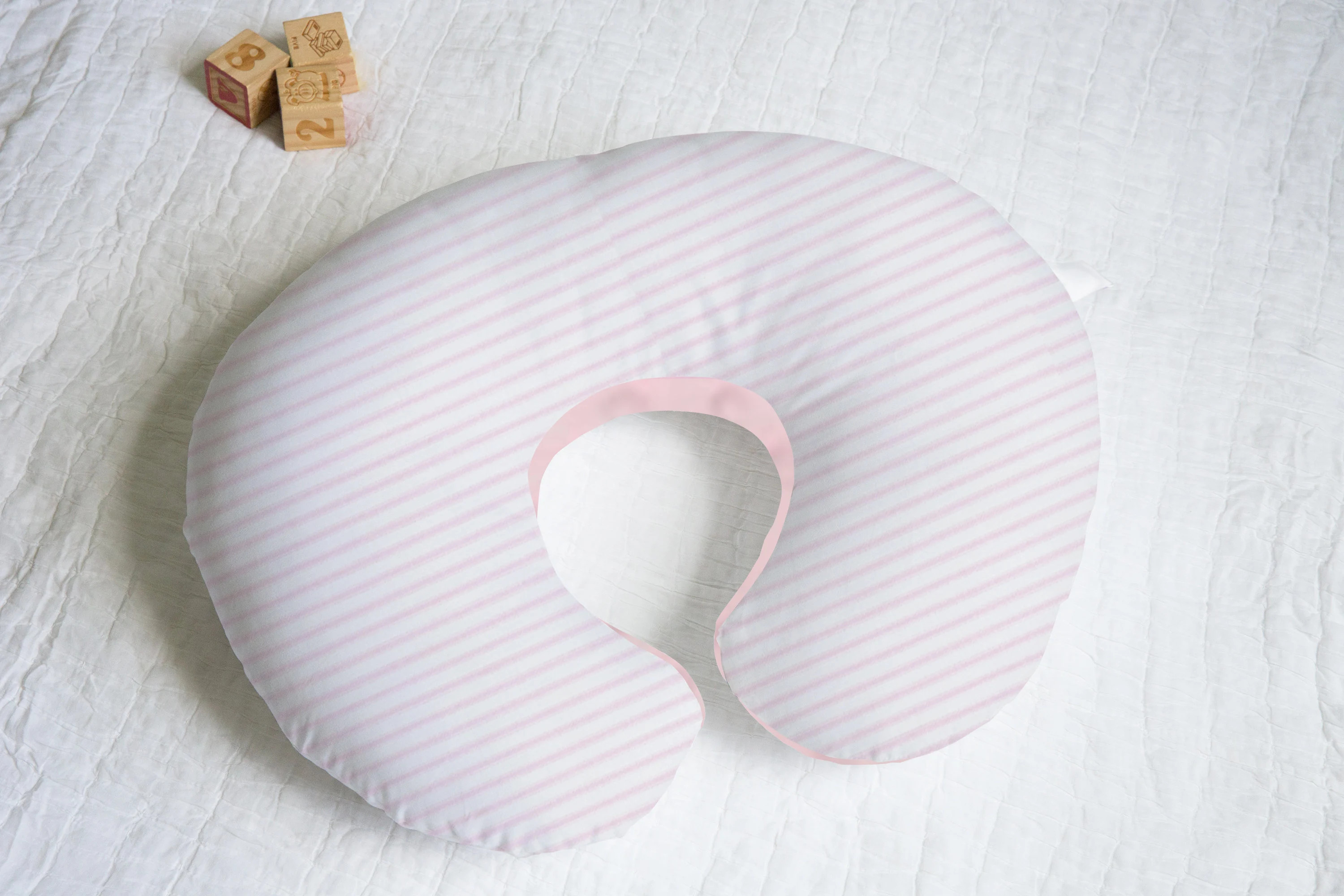 Lt Pink Ticking Nursing Pillow Cover With Personalization Option | Etsy (US)