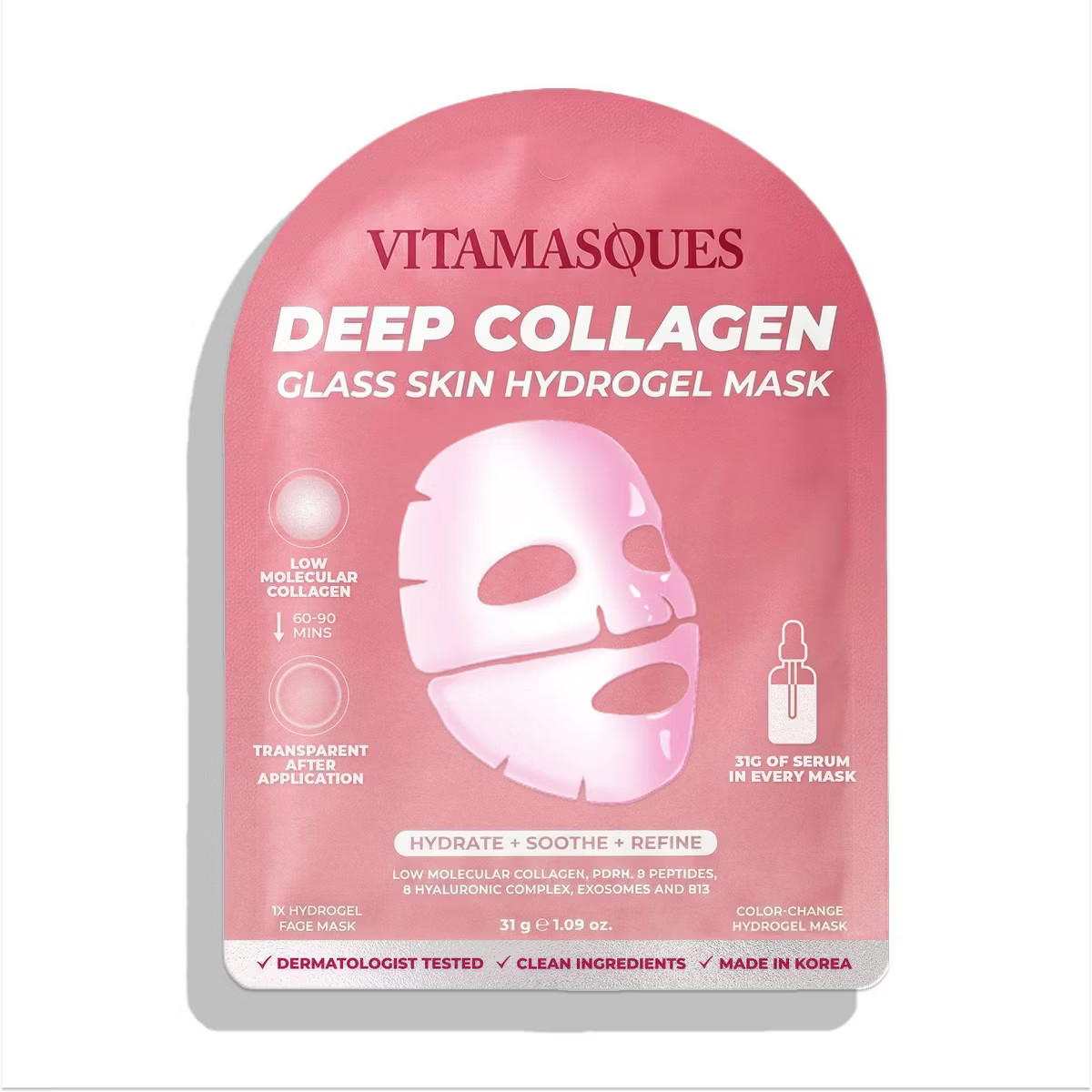Vitamasques Deep Collagen Color Change Hydrogel Face Mask - 1.09 fl oz | Target
