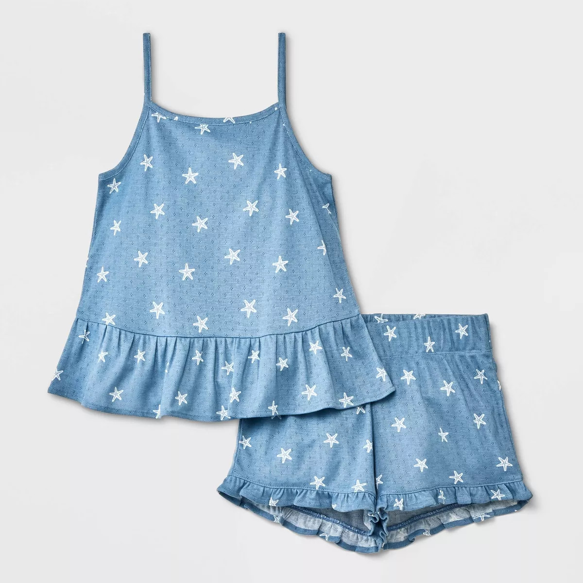 Girls' 2pc Pointelle Ruffle Tank Pajama Set - art class™ | Target