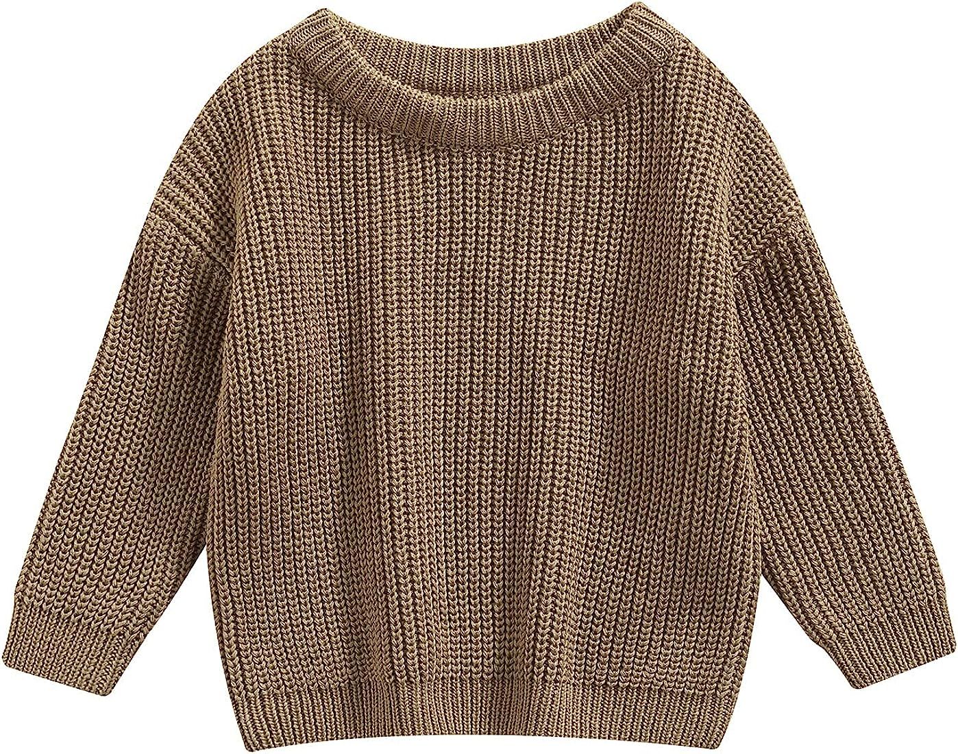 Karwuiio Toddler Baby Girl Boy Knit Sweater Round Neck Long Sleeve Pullover Sweatshirt Fall Winte... | Amazon (US)