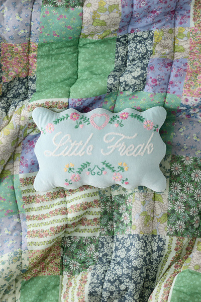 Little Freak Embroidered Wavy Throw Pillow | Urban Outfitters (US and RoW)