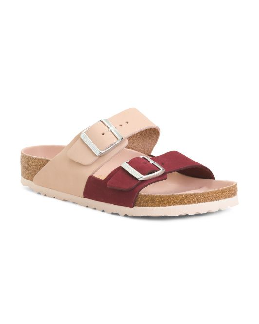 Made In Germany Suede Two Tone Split Sandals | TJ Maxx