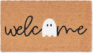 Halloween Ghost Welcome Coir Doormat 17"x30", Outdoor Front Door Mat with Cute Ghost Design, PVC ... | Amazon (US)