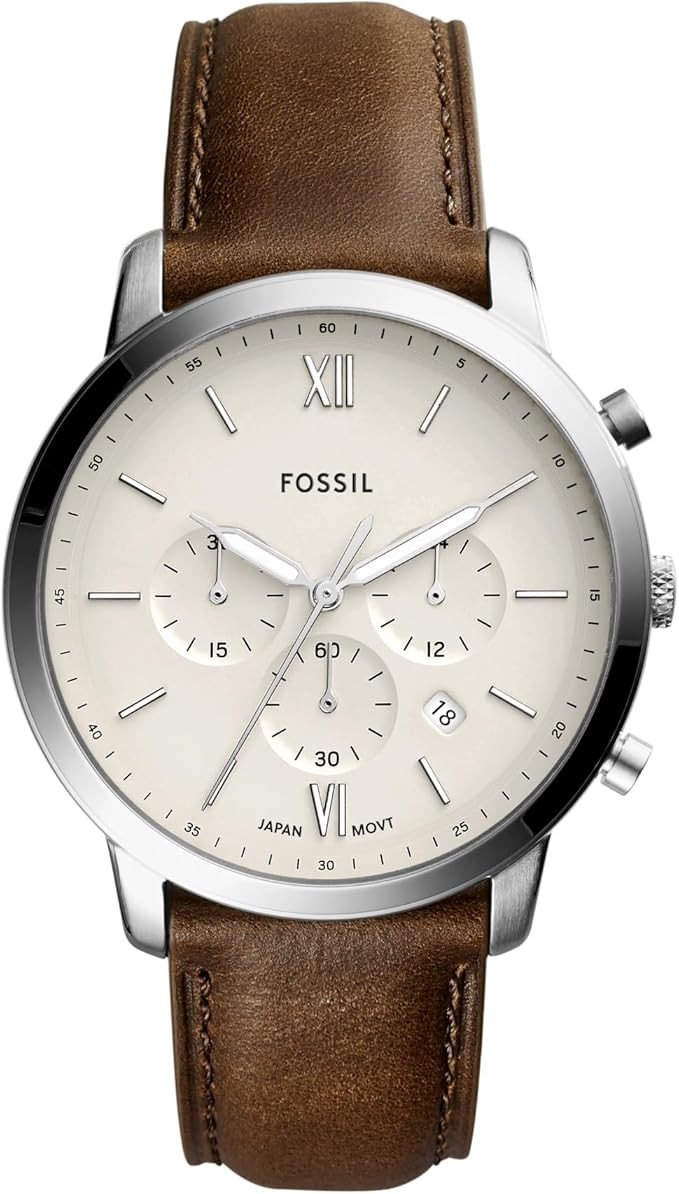 Fossil Men's Neutra Quartz Stainless Steel and Leather Chronograph Watch | Amazon (US)