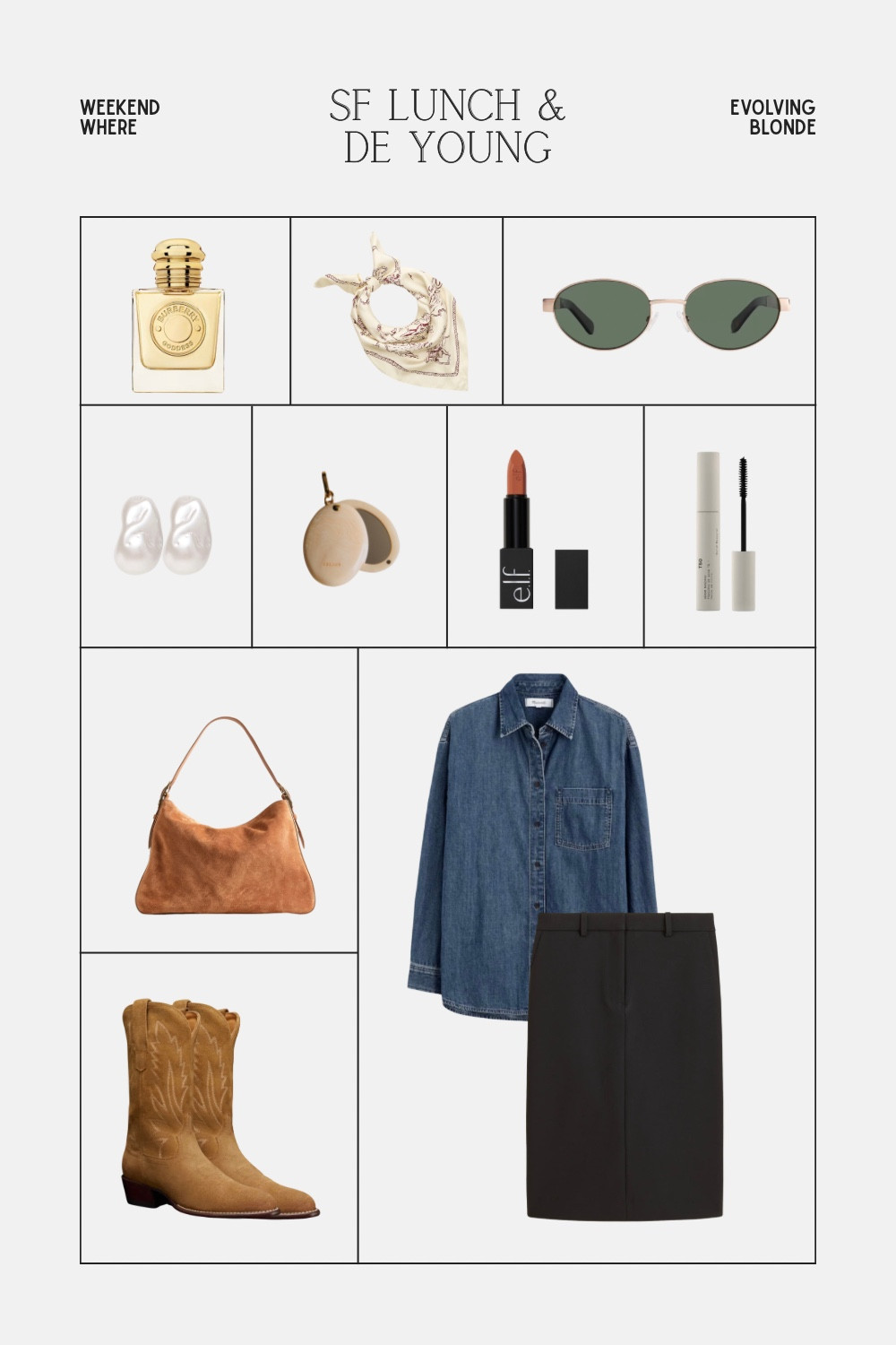 This look pairs a classic denim button-down shirt with a tailored black midi skirt for that effortless mix of casual and chic. I added cognac suede accessories and western boots to warm it up and give it a little personality. It’s the perfect balance of timeless + modern.

This is such a good outfit formula for:
• workwear in Silicon Valley
• casual office outfits
• coffee meetings
• dinner outfits
• transitional spring layering

Everything is linked, including the denim shirt, suede shoulder bag, black skirt, boots, and everyday beauty staples.

Saving this one as a go-to elevated everyday look ✨

#LTKdayinmylife #LTKootd