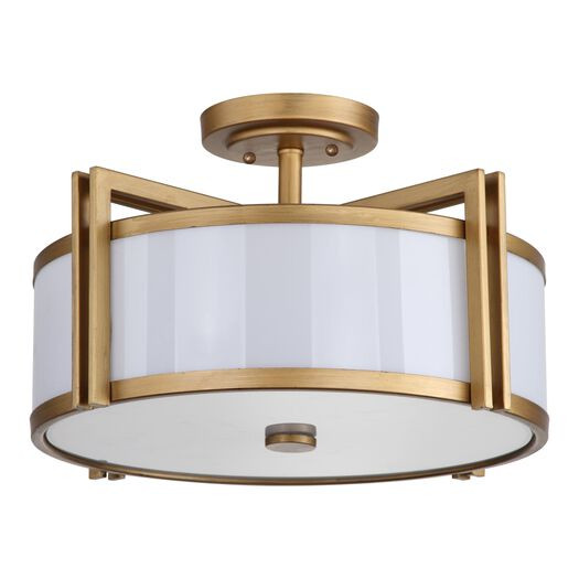 Davis Gold Trim 3 Light Flush Mount Ceiling Light by World Market | World Market