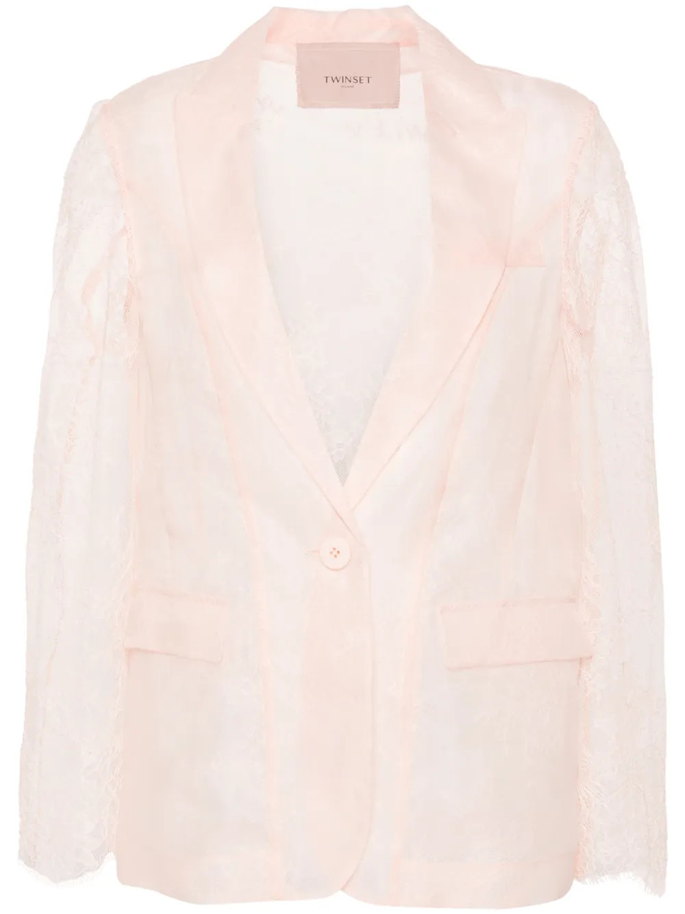 TWINSET floral-lace single-breasted Blazer - Farfetch | Farfetch Global