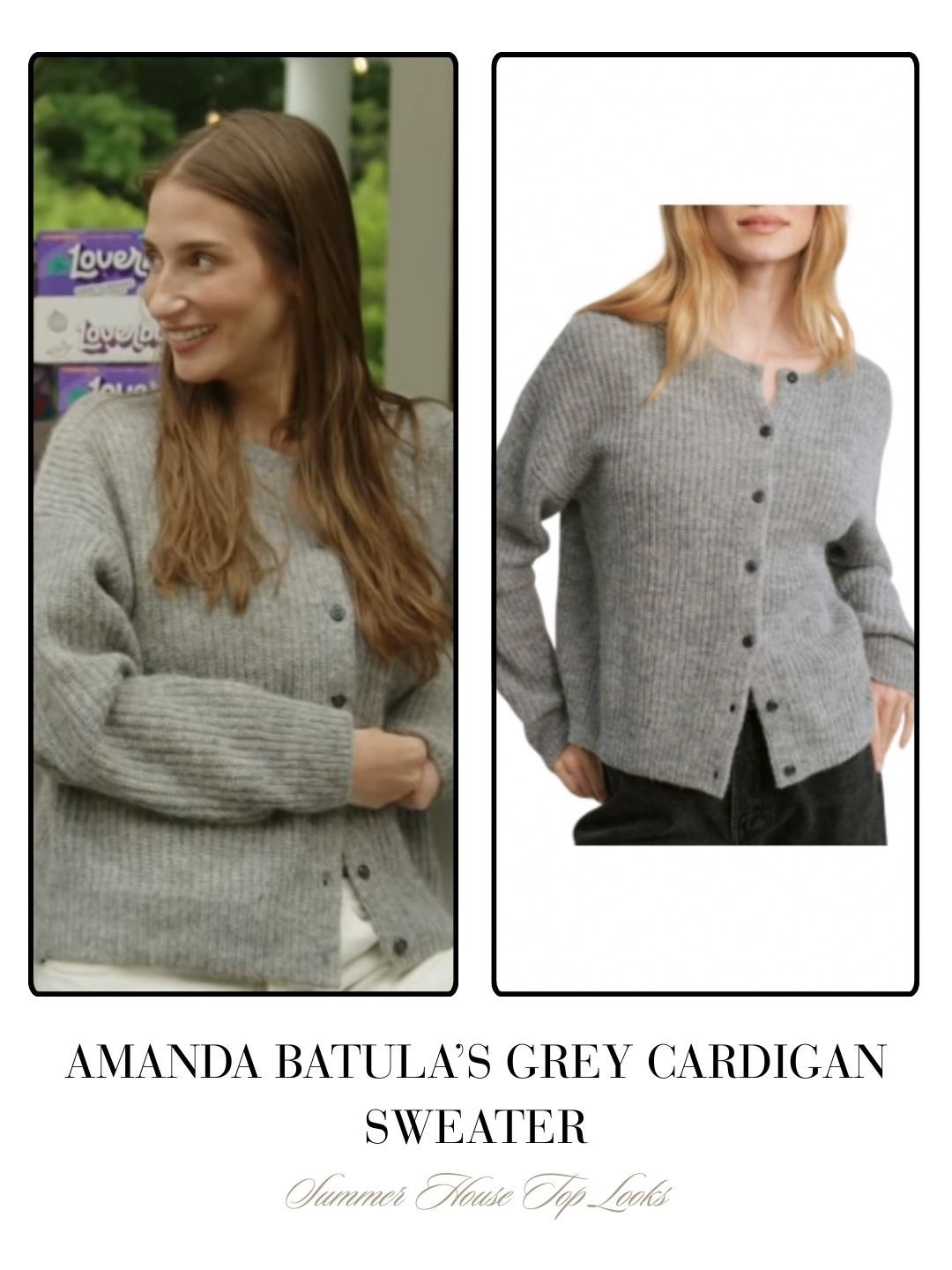 Amanda Batula’s Grey Cardigan Sweater 