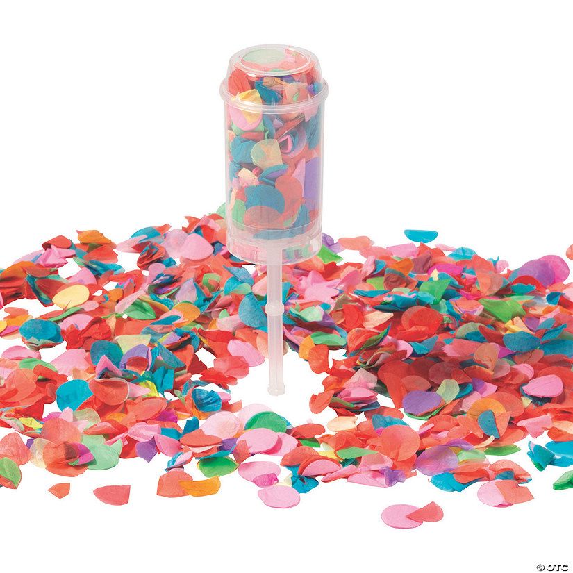 Multicolor Push-Up Confetti Poppers - 8 Pc. | Oriental Trading Company