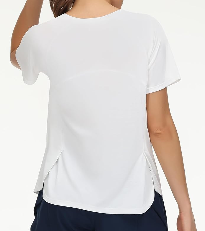 THE GYM PEOPLE Women's Short Sleeve Workout Shirts Breathable Yoga T-Shirts with Side Slits Athle... | Amazon (US)