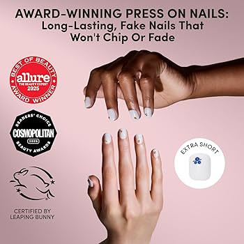 Glamnetic Press On Nails - White Extra Short Fake Nails with 3D Fruit | Salon Quality Summer Nail... | Amazon (US)
