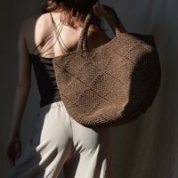 Crochet Straw Tote Bag For Summer, Brown Lightweight Beach Shoulder Bag, Raffia Handcrafted Stylish Artisan Knitted | Etsy (US)