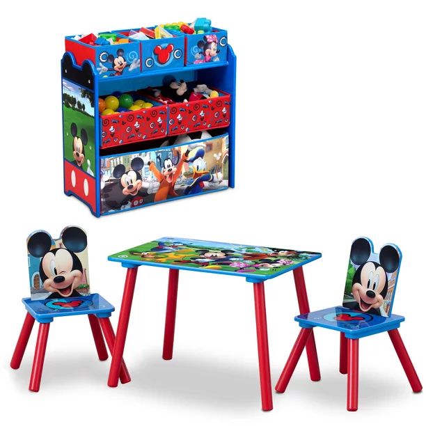 Disney Mickey Mouse 4-Piece Playroom Solution by Delta Children – Set Includes Table and 2 Chai... | Walmart (US)