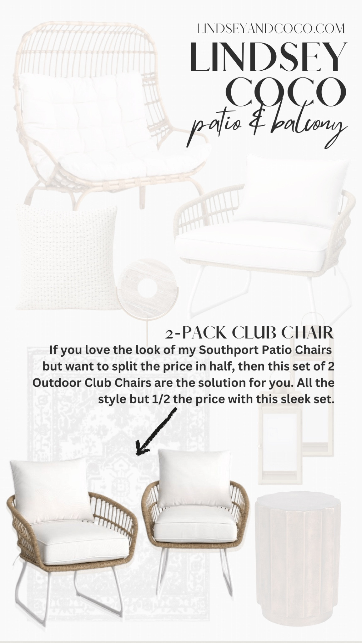 Apartment Balcony & Patio decor: Oversized Set of 3 Club Chairs.  Target.  Amazon. Walmart

#LTKHome #LTKStyleTip #LTKSeasonal