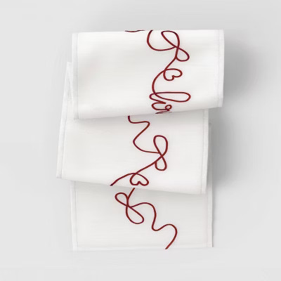 72"x14" Ribbon Love Table Runner White - Threshold™ | Target