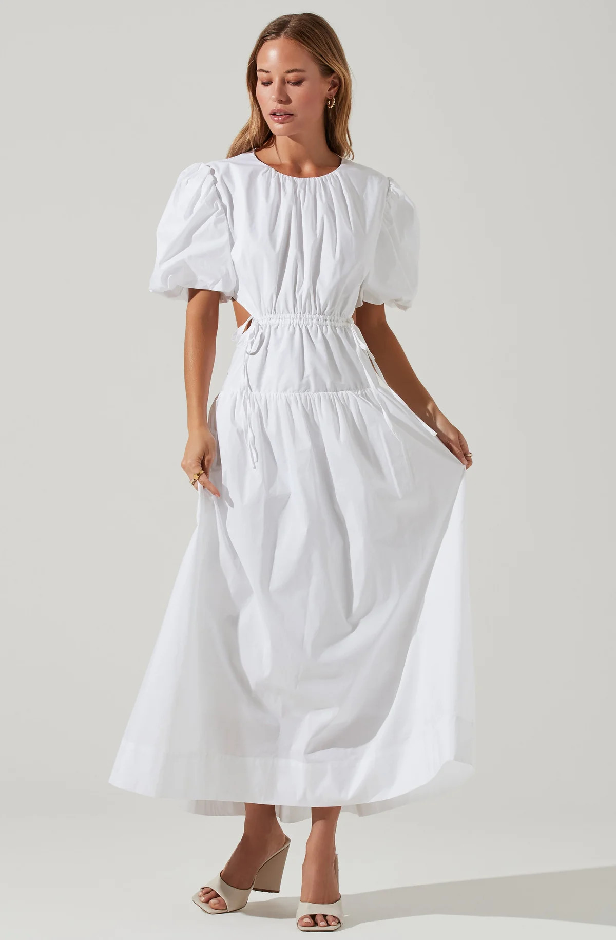 Shelby Puff Sleeve Open Back Maxi Dress | ASTR The Label (US)