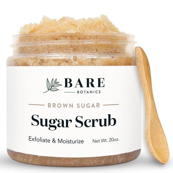 Bare Botanics Brown Sugar Body Scrub 20oz | Made in Madison, WI | All Natural Sugar Exfoliator w/... | Amazon (US)
