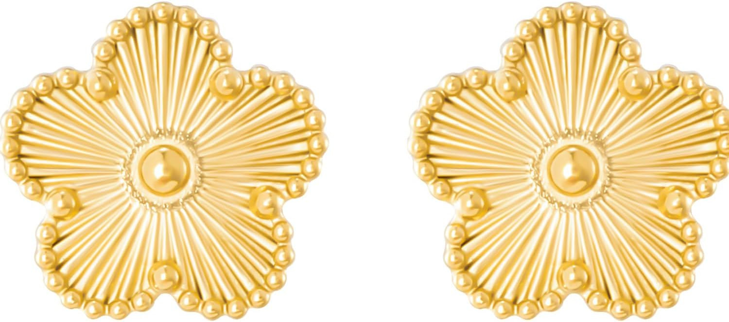 Gold Plated Stainless Steel Four Leaf Clover Stud Earrings for Women | Amazon (US)