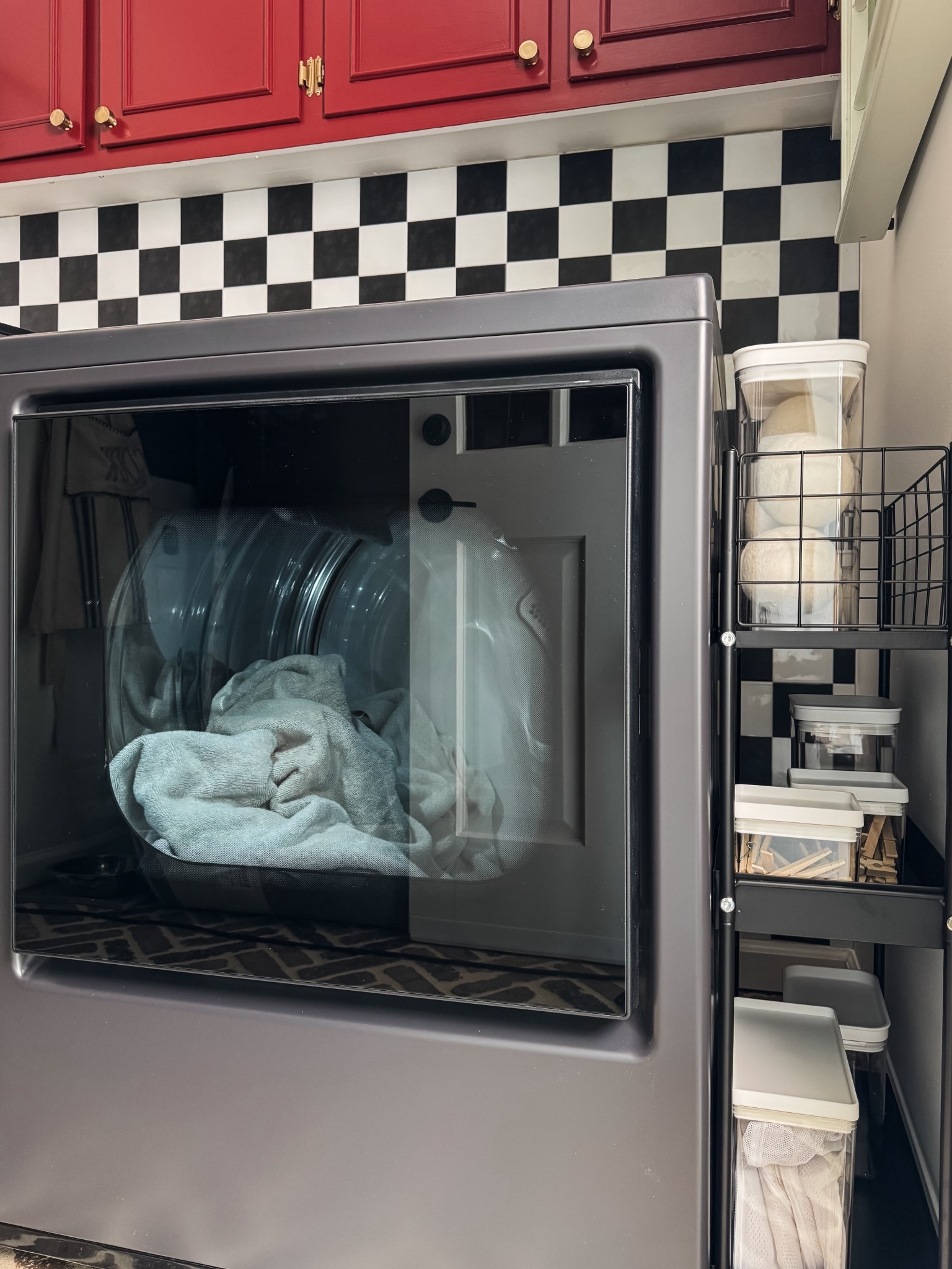 Extra storage in the laundry room is always helpful and I love that this is on wheels! 

#laundryroom 

#LTKFamily #LTKHome