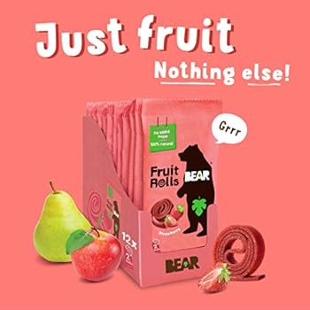 BEAR Real Fruit Snack Rolls - Gluten Free, Vegan, and Non-GMO - Strawberry – Healthy School And... | Amazon (US)