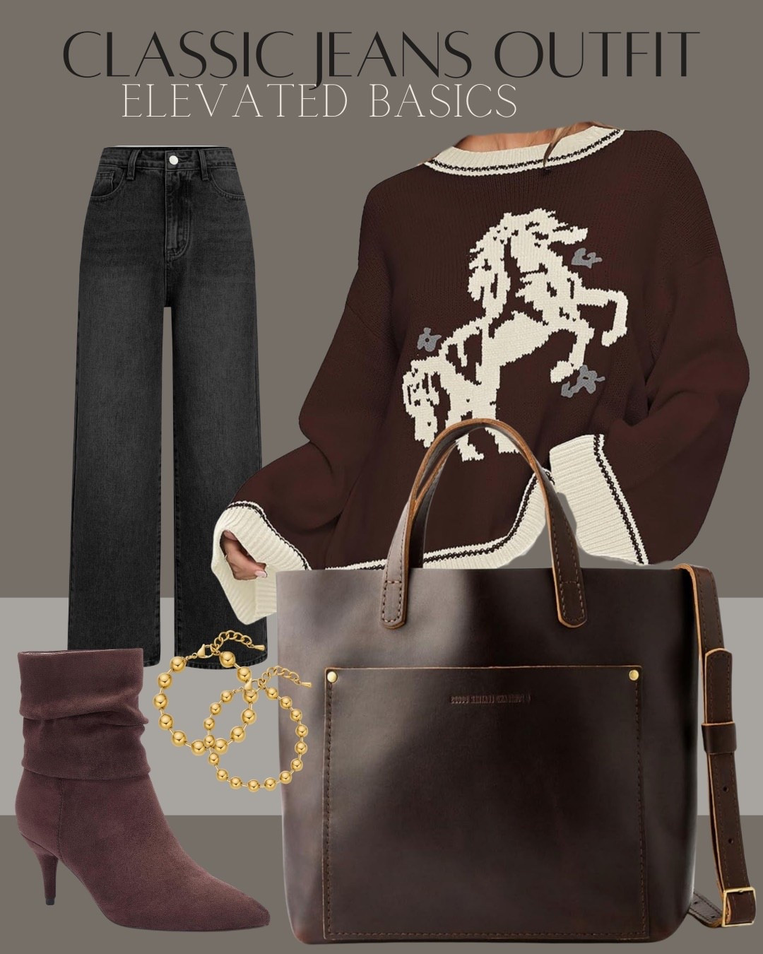 Classic jeans outfit with black straight leg jeans, statement knit sweater, brown suede ankle boots and structured leather tote.
This is one of those elevated basics outfits that always works. Simple jeans paired with a bold sweater and rich brown accessories make the whole look feel styled without trying too hard.

#LTKStyle
#LTKDenim
#LTKFallStyle
#LTKAccessories
#LTKShoes

#EverydayOutfit

#LTKootd