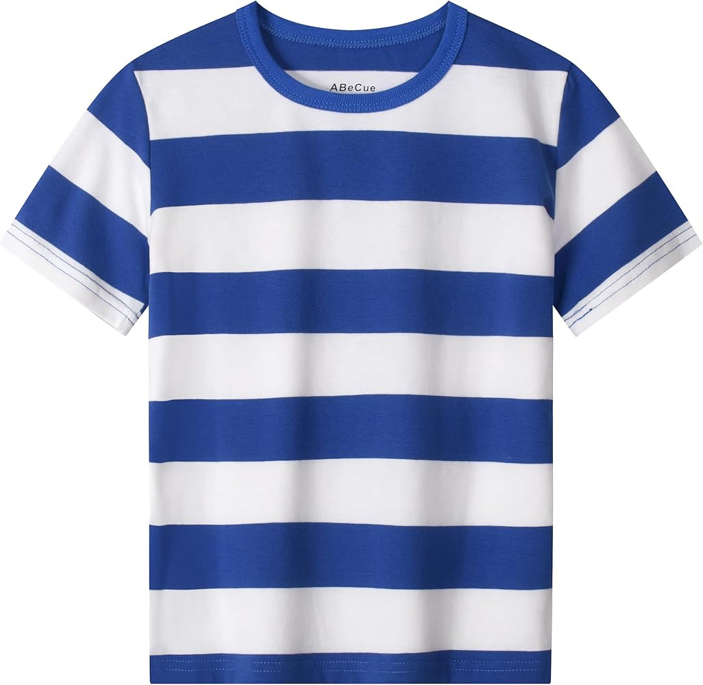 ABeCue Toddlers and Boys' Short Sleeve Crew Neck Striped T-Shirt 2T-Large | Amazon (US)
