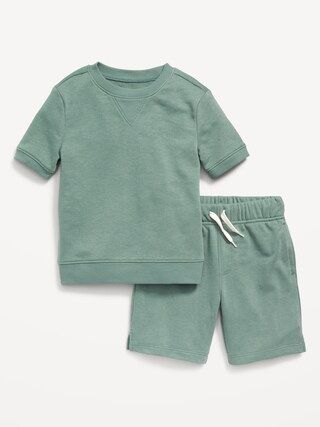 French-Terry Short-Sleeve Sweatshirt & Sweat Shorts Set for Toddler | Old Navy (US)
