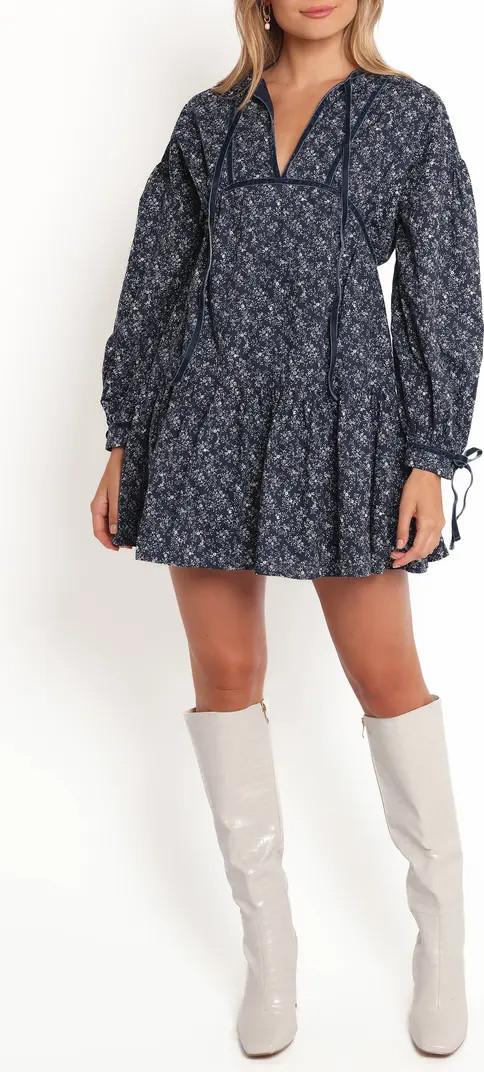Brooklyn Long Sleeve Cotton Minidress | Nordstrom
