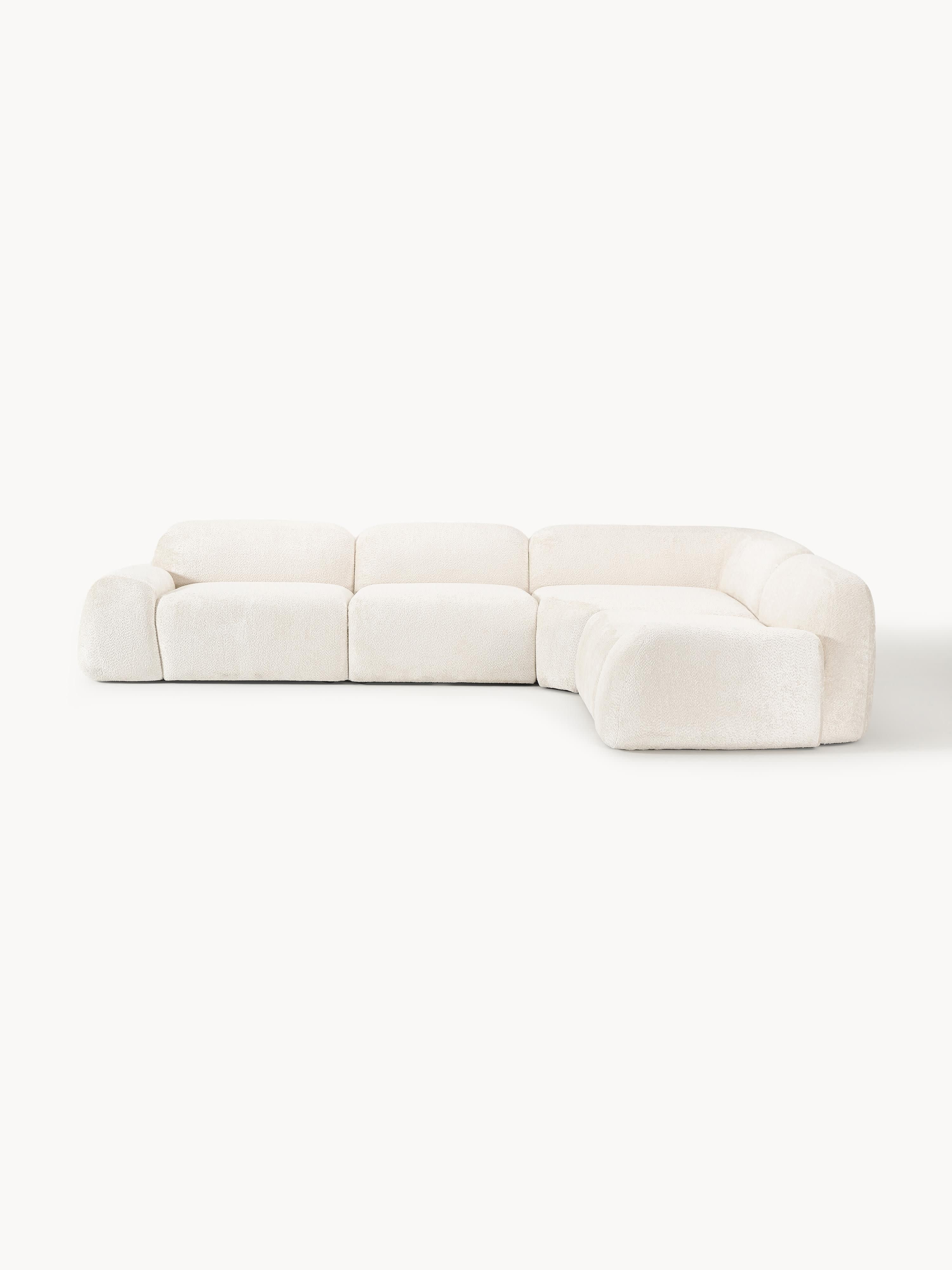 Modular Teddy Bouclé Corner Sofa Wolke (4-seater) | Westwing UK