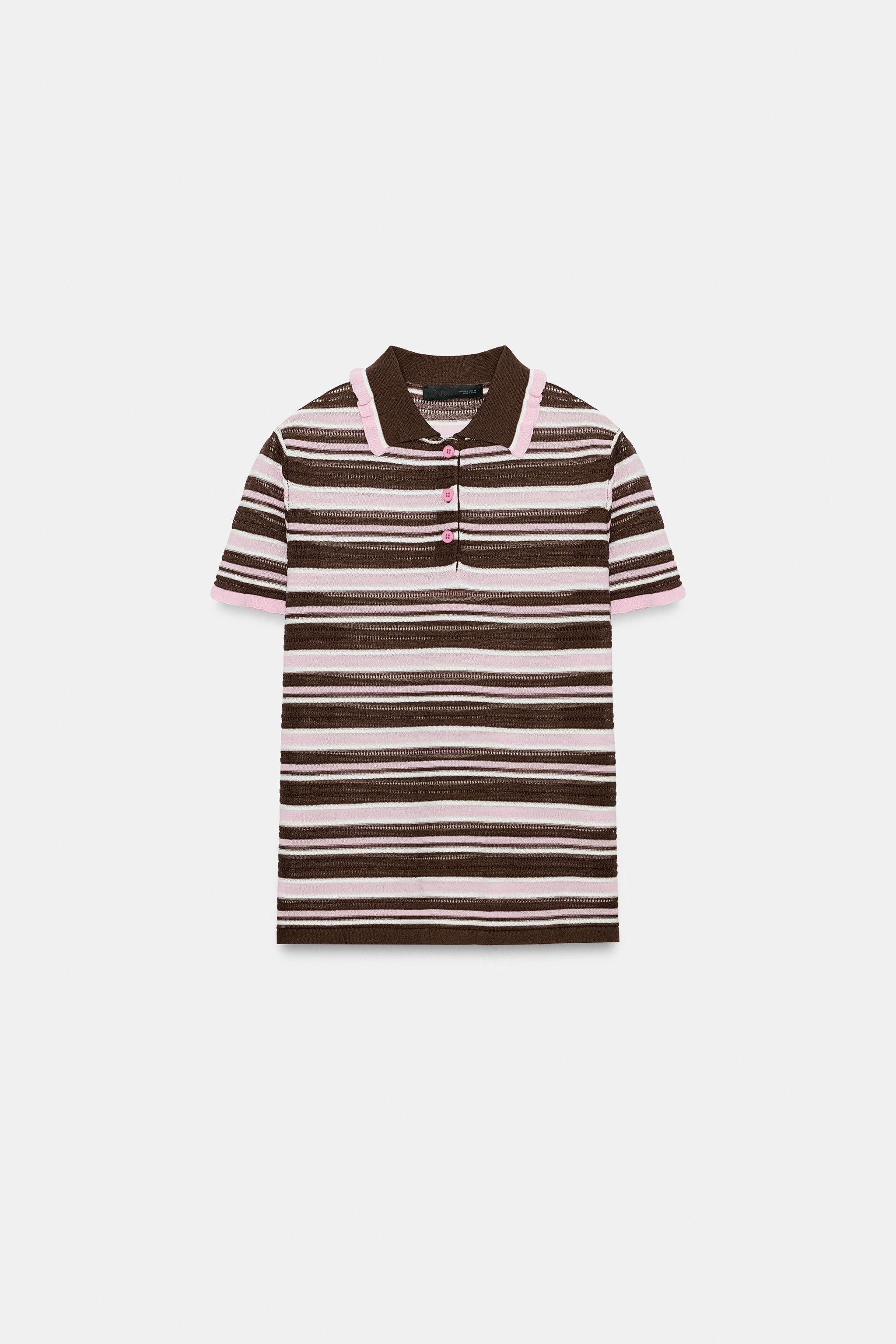 STRIPED KNIT POLO | Zara US