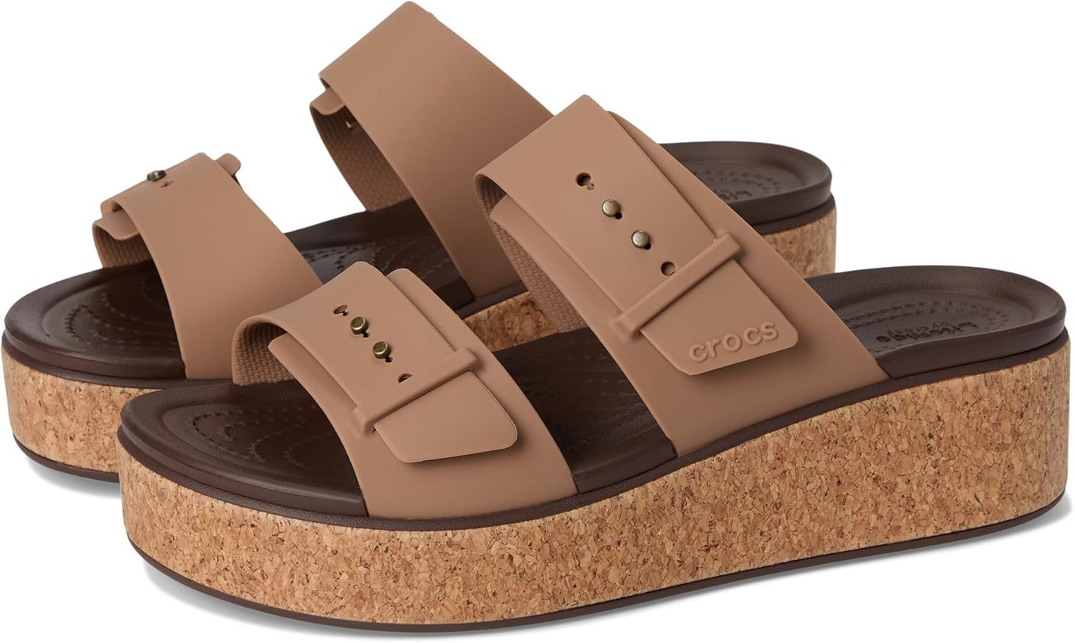 Crocs Women's Brooklyn Cork Buckle Sandals | Amazon (US)