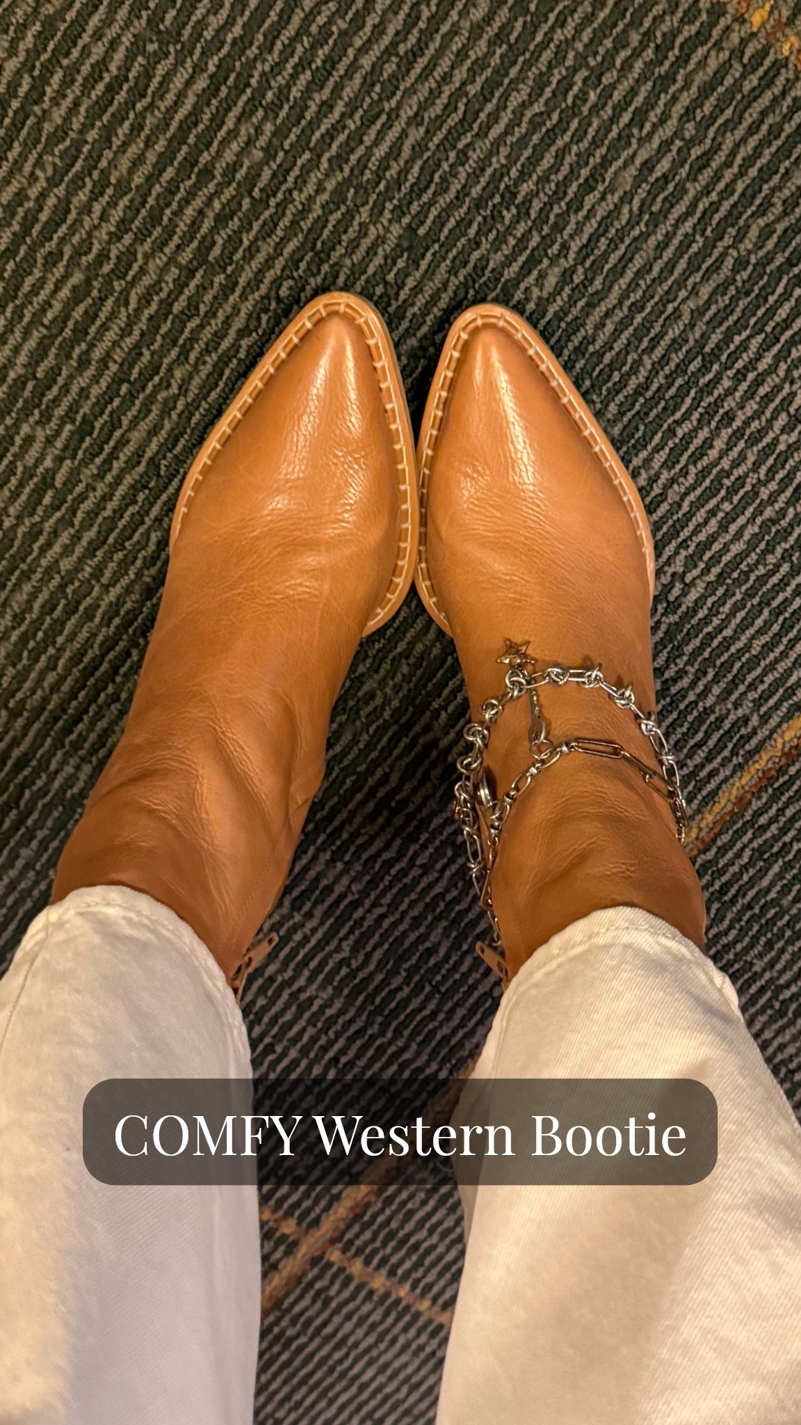 I’m so pleasantly surprised at how comfortable these western booties are! I always size up 1/2 size in pointed toe boots. The boot chain is a really cool touch-could be used as a purse chain too 

#LTKFestival #LTKgrwm #LTKootd
