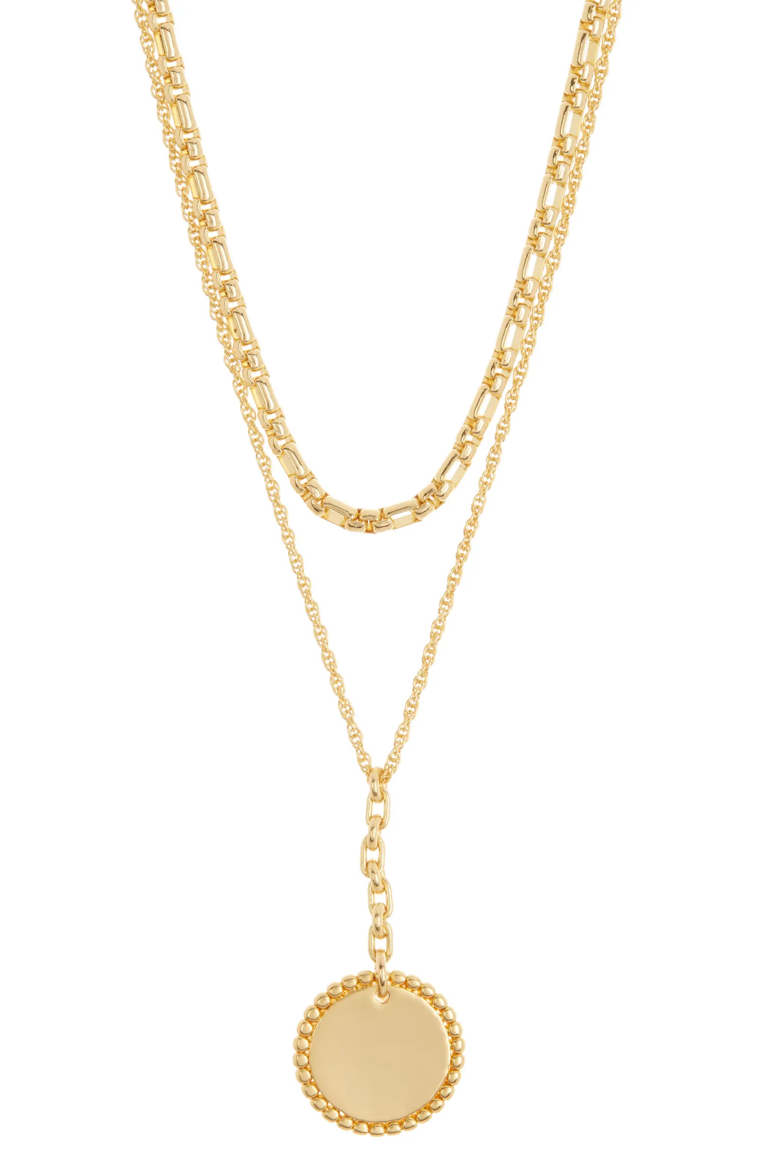 Set of 2 Chain & Beaded Coin Y-Necklaces | Nordstrom Rack