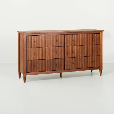 Turned Leg Wood 6-Drawer Dresser Brown - Hearth & Hand™ with Magnolia | Target